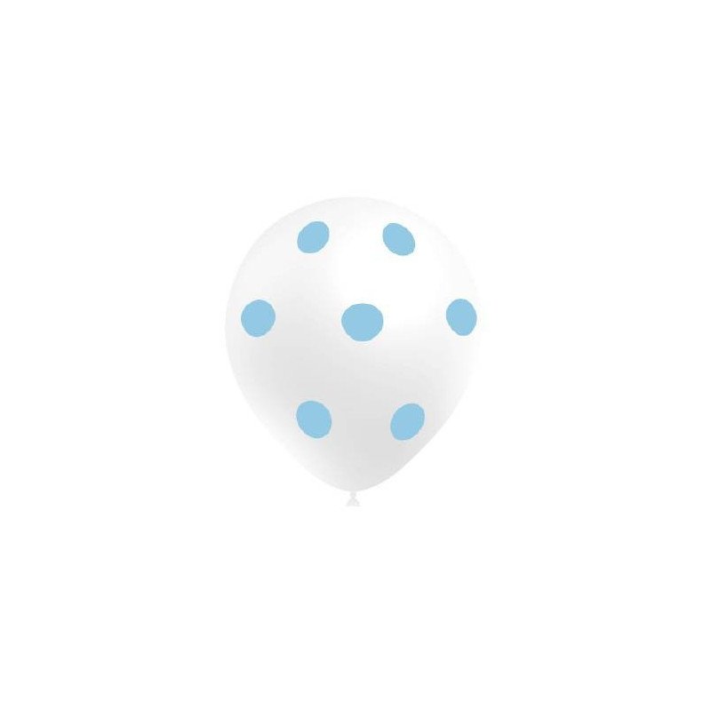 Globos blancos Lunares Azul