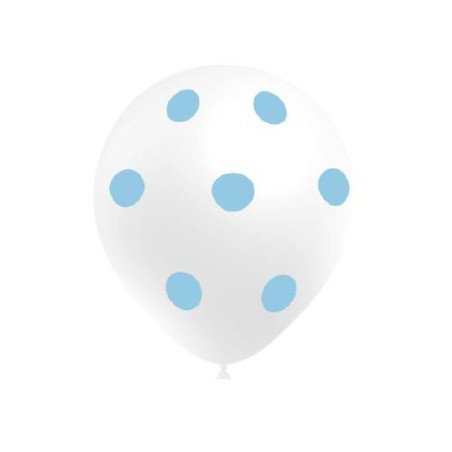 Globos blancos Lunares Azul